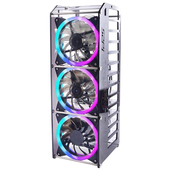 GeeekPi Stackable Cluster Case for Raspberry Pi & Jetson Nano with RGB Cooling Fan - 12 Layers, Fits 4B/3B+/3B/2B/B+