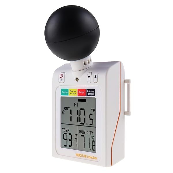 Gain Express 2-in-1 WBGT & HI Heat Index Checker: Accurate Wet Bulb Globe Temperature Meter with Alarm for Heat Stress Safety