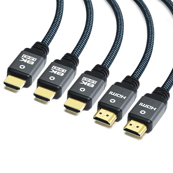 Yauhody Yauhody 8K HDMI Cable 3ft (5 Pack) - High Speed 48Gbps, Supports 8K@60Hz, 4K@120Hz, Durable Nylon Braided, eARC & Dynamic HDR - View 3 of 10