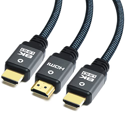 Yauhody Yauhody 8K HDMI Cable 3ft (3 Pack) - High Speed 48Gbps, Supports 8K/4K/10K, Durable Nylon Braided, HDMI 2.1, eARC, Dynamic HDR