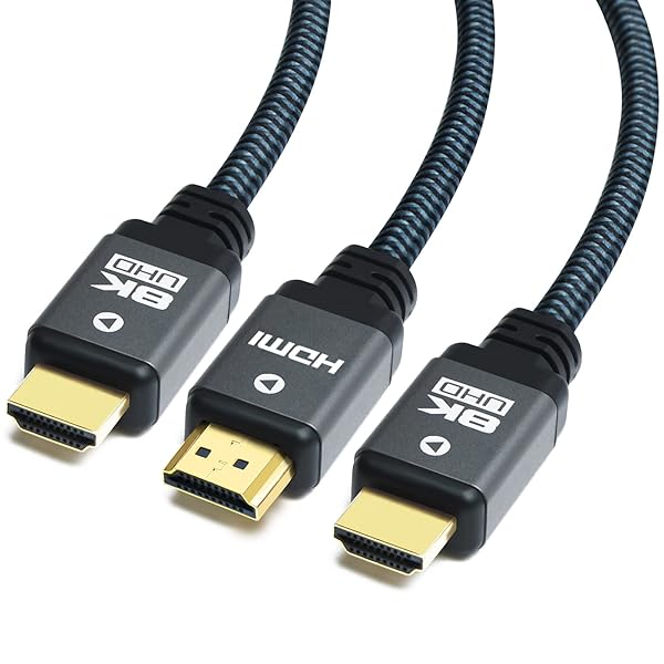 Yauhody Yauhody 8K HDMI Cable 10ft (3 Pack) - High Speed 48Gbps, Supports 8K@60Hz, 4K@120Hz, Durable Nylon Braided, eARC, Real 8K Quality