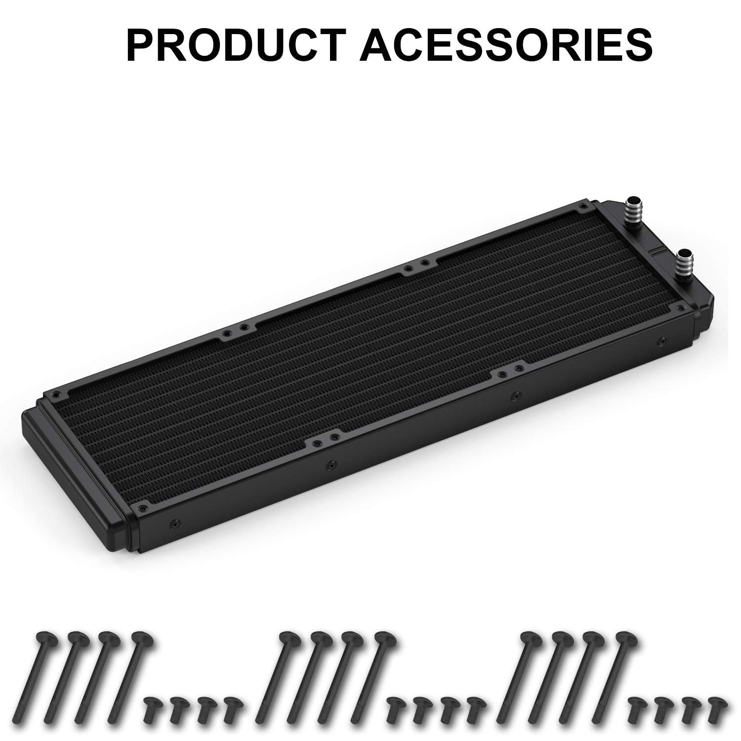 Clyxgs Clyxgs 360mm Water Cooling Radiator 12 Pipe Aluminum Heat Exchanger for PC CPU Computer Water Cooling System DC12V - View 6 of 6