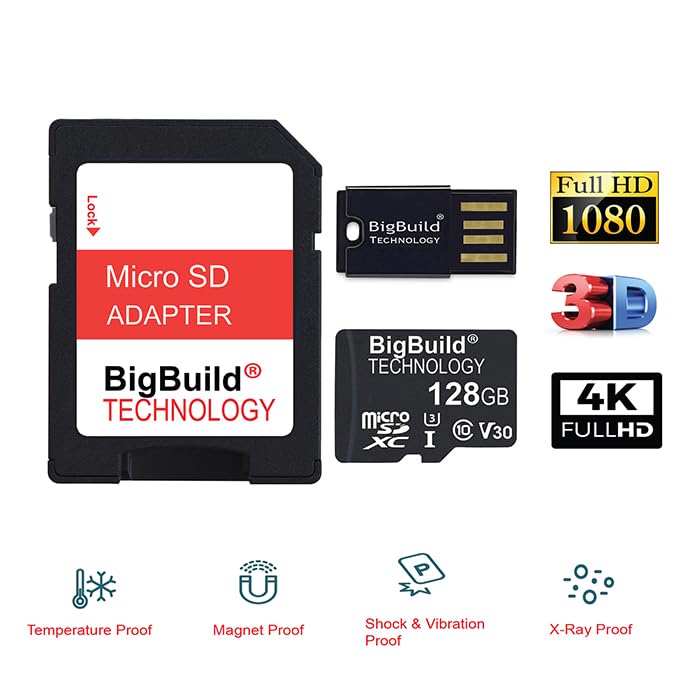 BigBuild Technology eMemoryCards 128GB Ultra Fast U3 microSDXC Memory Card for Samsung Galaxy A Series A01 A10 A20 A40 A51 A71 A80 - View 3 of 9