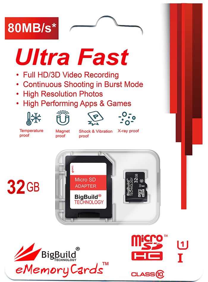 eMemoryCards 32GB Ultra Fast microSDHC Memory Card 80MB/s for Doro 7030 and Doro 8050 Mobile Devices - View 2 of 8