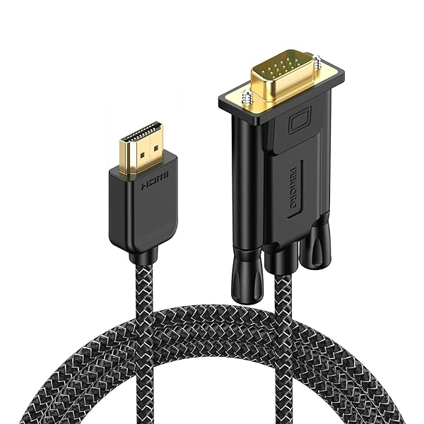 FEMORO FEMORO 6ft HDMI to VGA Cable - 1080P Male to Male Braided Cord for Monitors, Laptops, Projectors & More