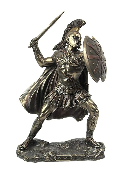 Veronese Design "Veronese Design 9.5" Achilles Statue - Greek Hero Cold Cast Resin Antique Bronze Home Decor"
