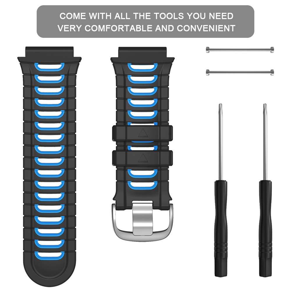 NotoCity NotoCity Garmin Forerunner 920XT Band Soft Silicone Replacement Strap for Men Women Black Blue - View 3 of 7