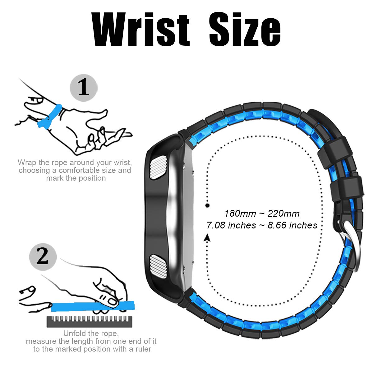 NotoCity NotoCity Garmin Forerunner 920XT Band Soft Silicone Replacement Strap for Men Women Black Blue - View 4 of 7