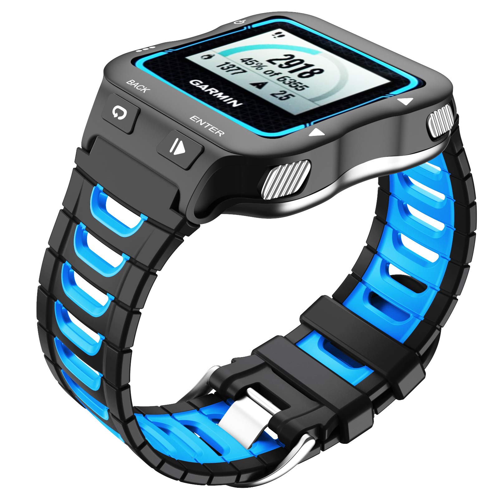 NotoCity Garmin Forerunner 920XT Band Soft Silicone Replacement Strap for Men Women Black Blue
