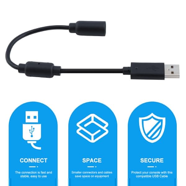 CfoPiryx Breakaway Wired Game Controller for Xbox 360 - 25cm USB Adapter Cable for Stable Gaming - View 3 of 7