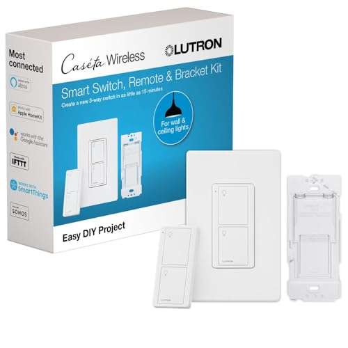 Lutron Buy Lutron Caseta Smart Lighting Kit - Works with Alexa, Apple HomeKit & Google Home - Complete Set with Switch & Pico Remote