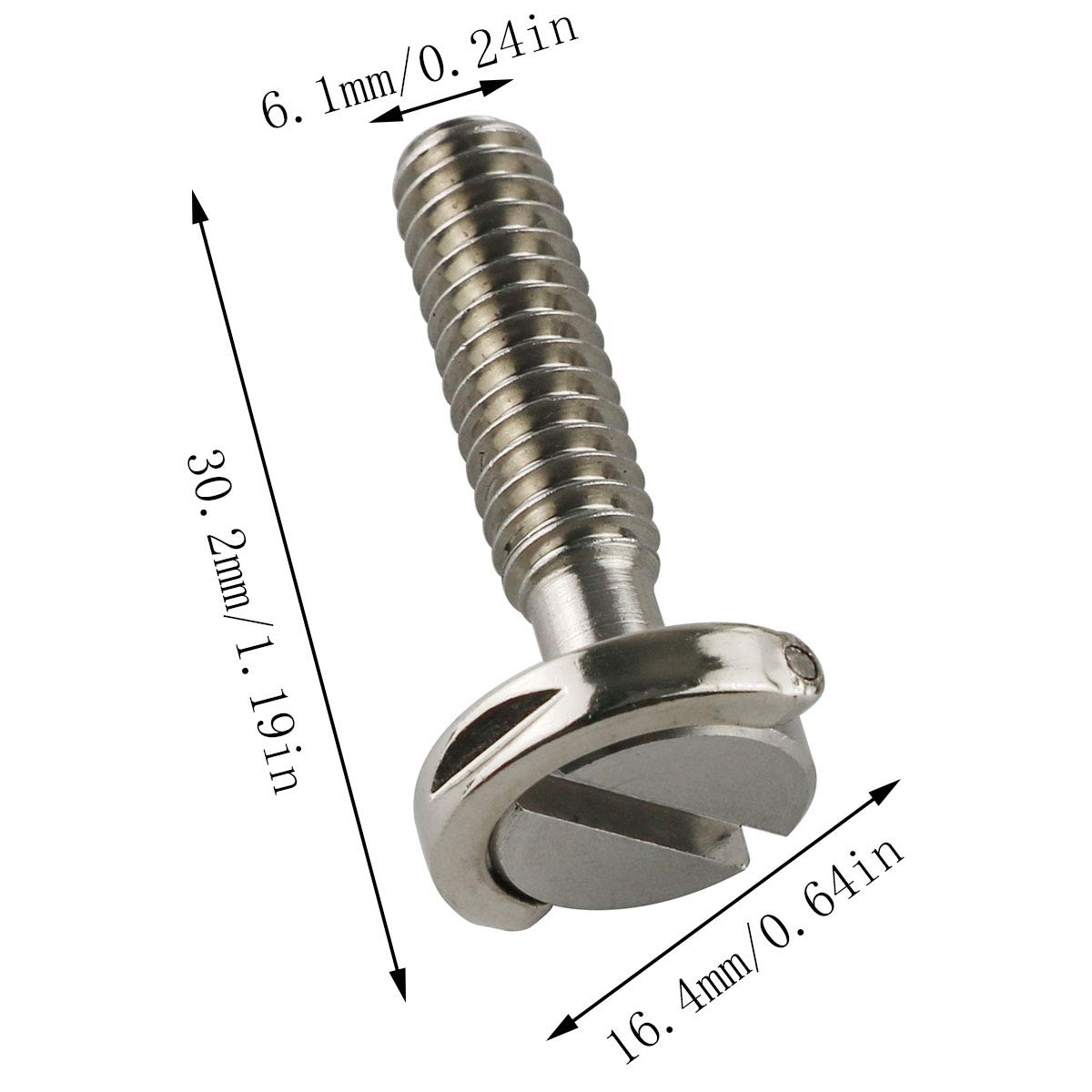 E-outstanding 2PCS E-outstanding D Ring Hinged Screw 1/4-20 Stainless Steel for Camera Tripod & Monopod - 26mm Length - View 2 of 5