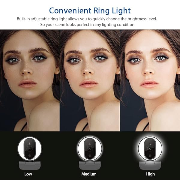 NexiGo NexiGo N680E 1080P Webcam: Ring Light, Privacy Cover & Dual Mic for Zoom, Skype, Facetime - Perfect for PC, Mac & Laptop Streaming - View 5 of 10