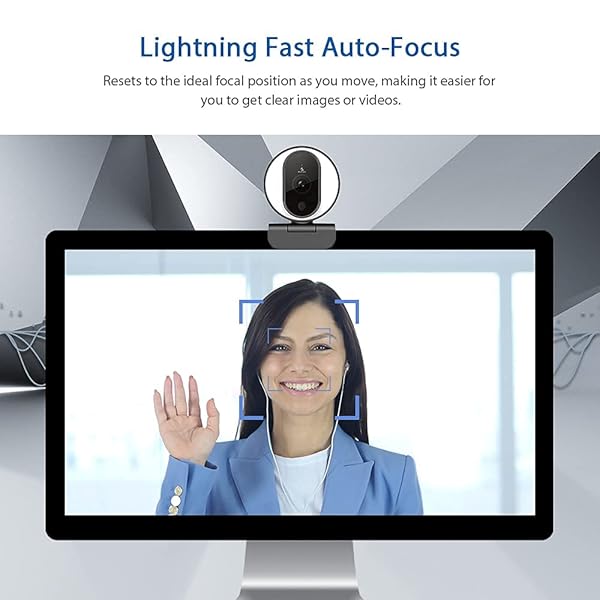 NexiGo NexiGo N680E 1080P Webcam: Ring Light, Privacy Cover & Dual Mic for Zoom, Skype, Facetime - Perfect for PC, Mac & Laptop Streaming - View 7 of 10