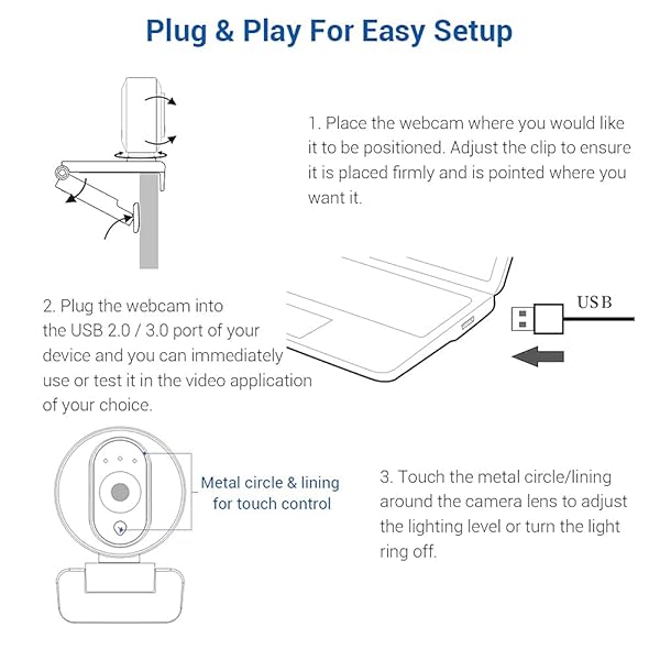 NexiGo NexiGo N680E 1080P Webcam: Ring Light, Privacy Cover & Dual Mic for Zoom, Skype, Facetime - Perfect for PC, Mac & Laptop Streaming - View 10 of 10