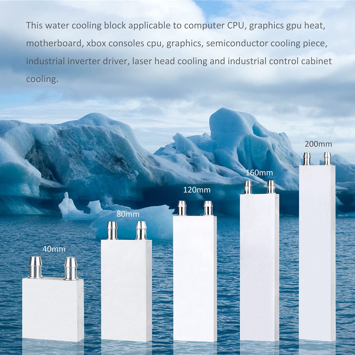 ClYXGS Aluminum Water Cooling Block Liquid Cold Plate Heat Sink for CPU and Graphics Radiator 40x200x12mm High Performance Cooling Solution - View 5 of 5