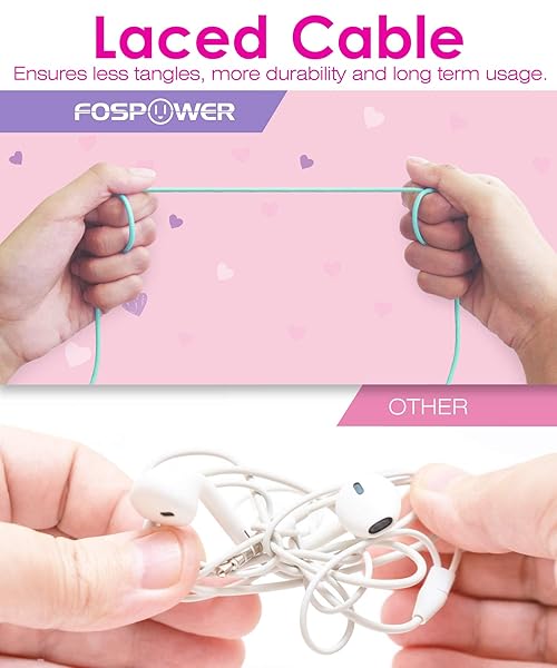 FosPower FosPower Kids Headphones with LED Cat Ears - Safe 85 dB Volume, Tangle-Free Cables for School & Travel - Teal/Purple - View 6 of 7