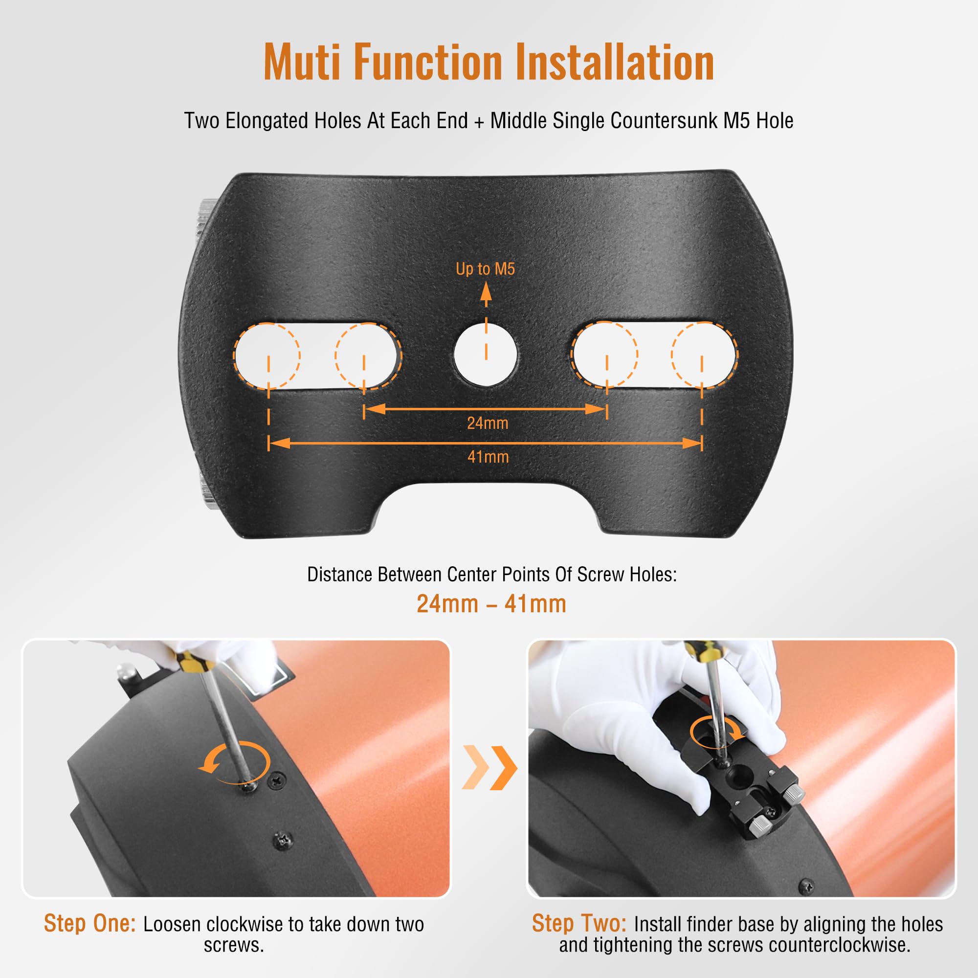 A ALSTAR Alstar Universal Quick Release Finder Shoe Base for Schmidt Cassegrain Telescopes 130-400mm Black MQR III IV Witty One V-Bracket - View 4 of 7
