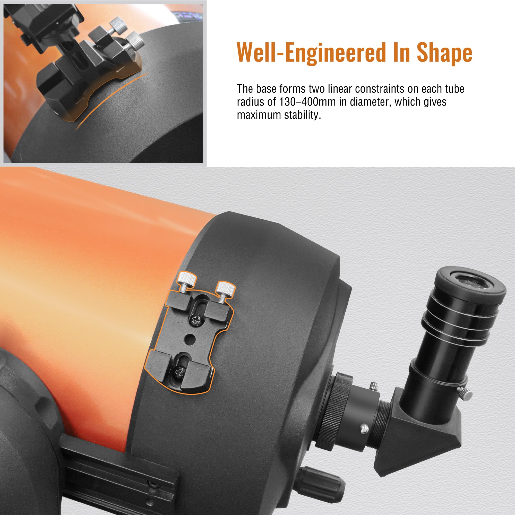 A ALSTAR Alstar Universal Quick Release Finder Shoe Base for Schmidt Cassegrain Telescopes 130-400mm Black MQR III IV Witty One V-Bracket - View 7 of 7