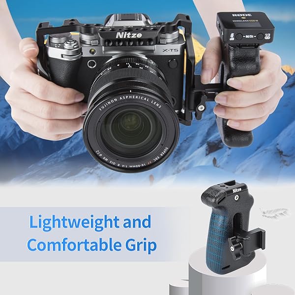 Nitze "Nitze NATO Side Handle PA22-H3: Adjustable Camera Handle with Cold Shoe & 1/4" Hole for Enhanced Filmmaking" - View 7 of 8