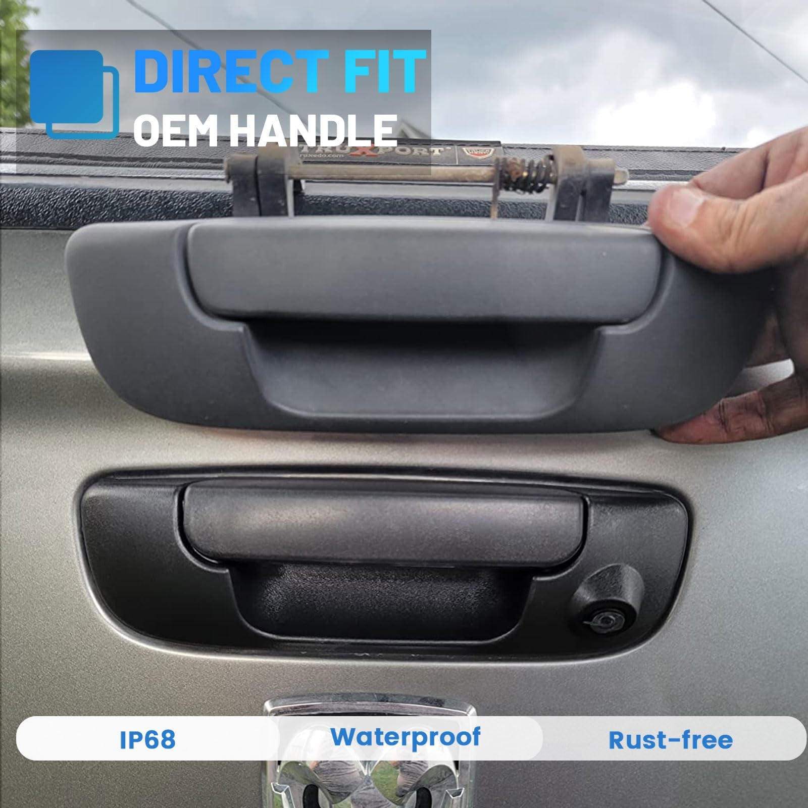 EWAY EWAY Tailgate Handle Backup Reverse Camera with 4.3 Inch Rear View Mirror Monitor Kit for Dodge Ram 1500 2500 3500 2002 to 2008 - View 3 of 9