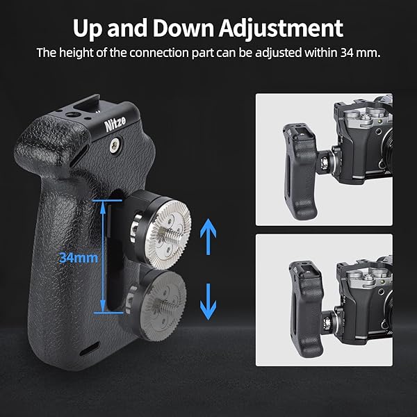 Nitze "Nitze ARRI Rosette Side Handle: Adjustable Camera Handle with Cold Shoe & 1/4" Hole - PA22-H1" - View 6 of 9