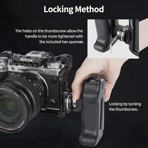 Nitze "Nitze ARRI Rosette Side Handle: Adjustable Camera Handle with Cold Shoe & 1/4" Hole - PA22-H1" - View 7 of 9