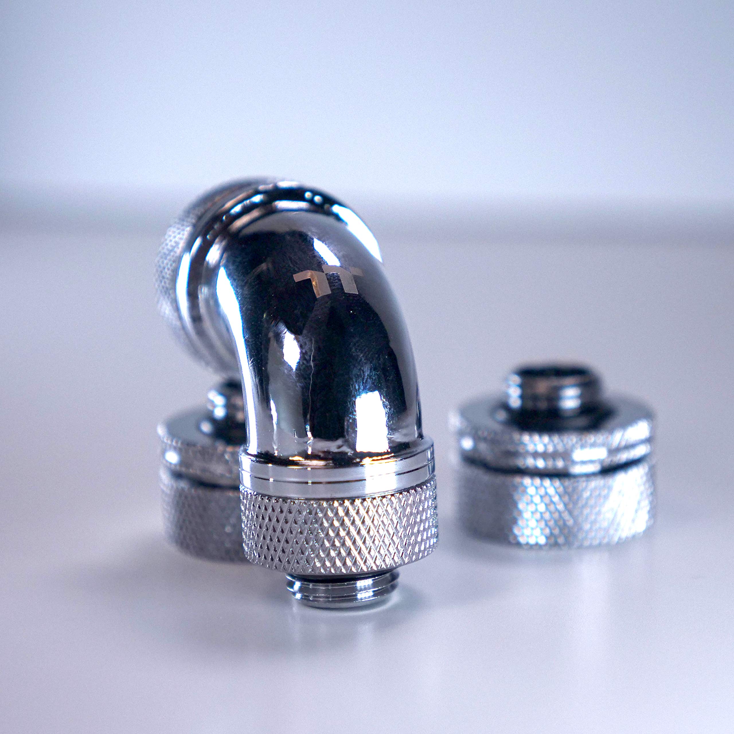 Thermaltake Pacific DIY 16mm OD PETG Compression Fitting Kit Chrome for Efficient Water Cooling Solutions - View 3 of 4