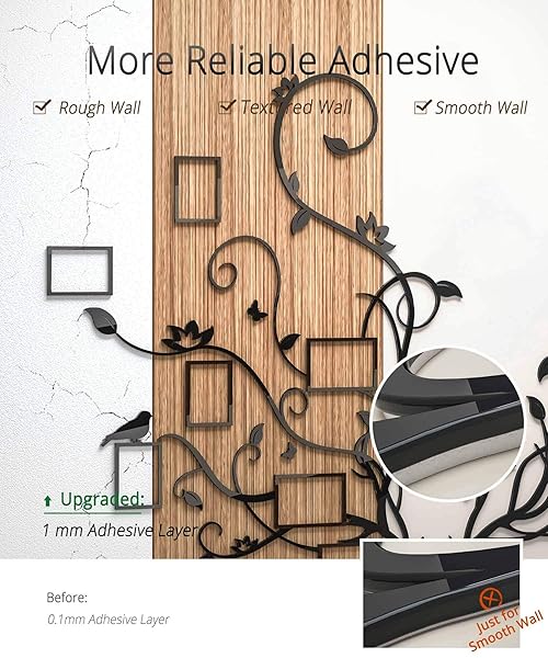 DecorSmart DecorSmart Antlers Family Tree Wall Decor 3D Removable Picture Frame Collage DIY Acrylic Stickers with Deer Head and Family Quote - View 4 of 8