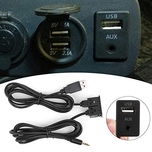 Aramox USB Audio Jack Cable 35mm AUX Extension Adapter Flush Mount USB Port Headphone Jack Panel for Car Boat - View 5 of 8