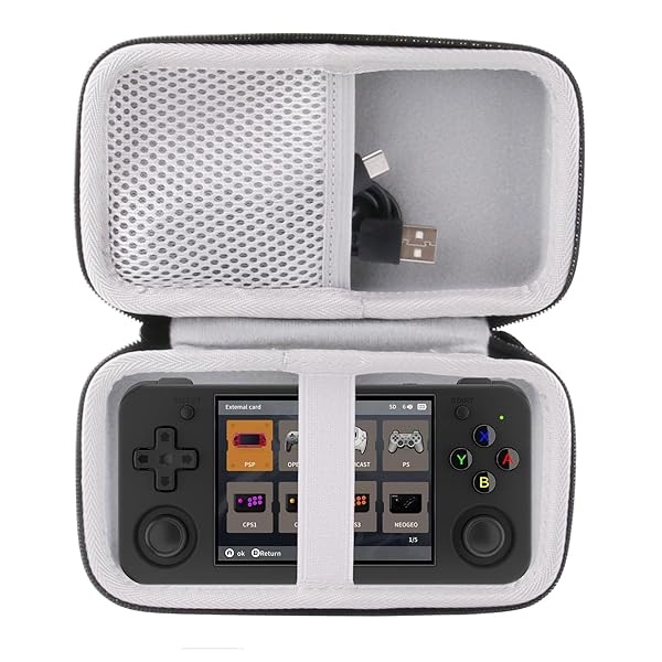 WERJIA WERJIA Hard Carrying Case for RG350M RG350P RG350 Handheld Retro Game Storage Black