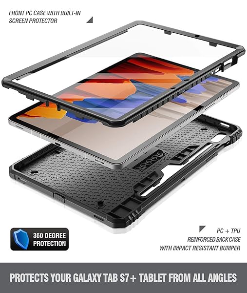 Poetic Poetic Revolution Series Heavy Duty Case for Samsung Galaxy Tab S7 11 Inch with Built-in Screen Protector Black - View 5 of 9