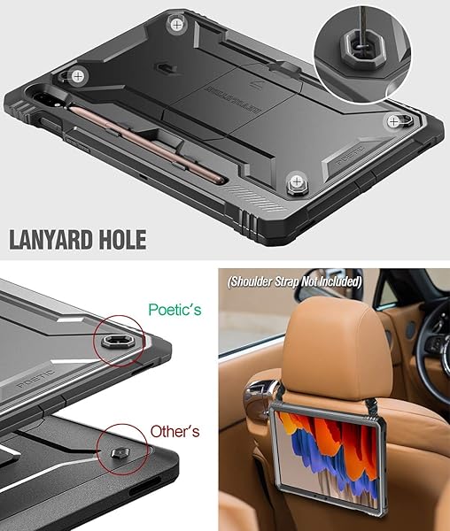 Poetic Poetic Revolution Series Heavy Duty Case for Samsung Galaxy Tab S7 11 Inch with Built-in Screen Protector Black - View 6 of 9