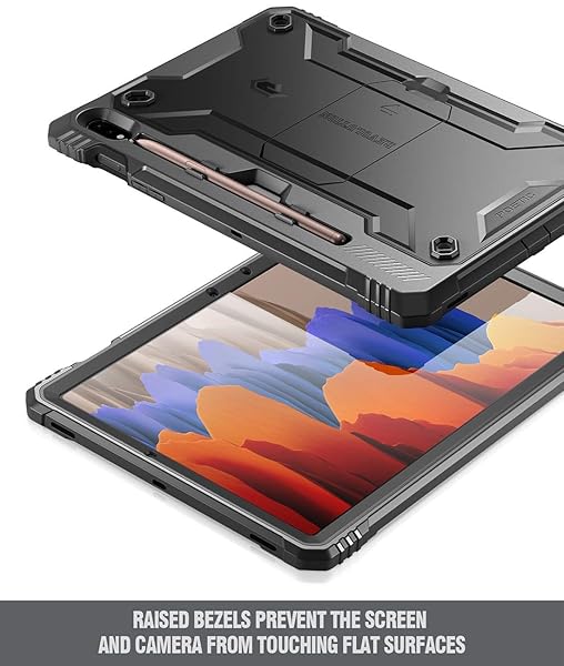 Poetic Poetic Revolution Series Heavy Duty Case for Samsung Galaxy Tab S7 11 Inch with Built-in Screen Protector Black - View 9 of 9