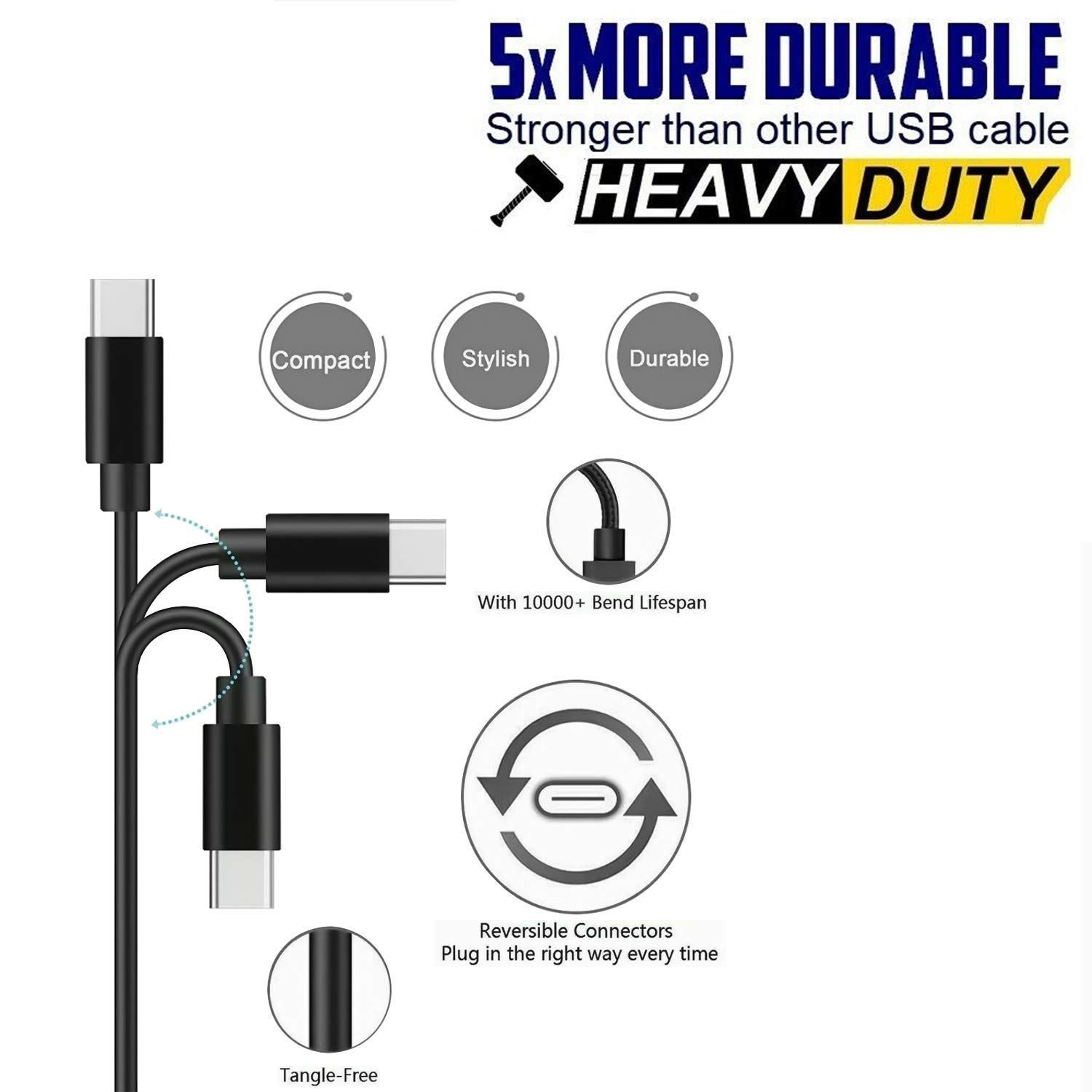 Tobysome Tobysome Fast Power Charging Cable for Sony SRS-XB33 SRS-XB23 SRS-XB43 Portable Bluetooth Speaker - View 3 of 4
