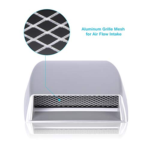 Akozon Bonnet Vent Cover Car Hood Simulation Decorative Air Outlet Universal Intake Scoop Sticker Silver - View 3 of 9