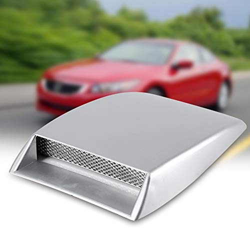 Akozon Bonnet Vent Cover Car Hood Simulation Decorative Air Outlet Universal Intake Scoop Sticker Silver - View 6 of 9