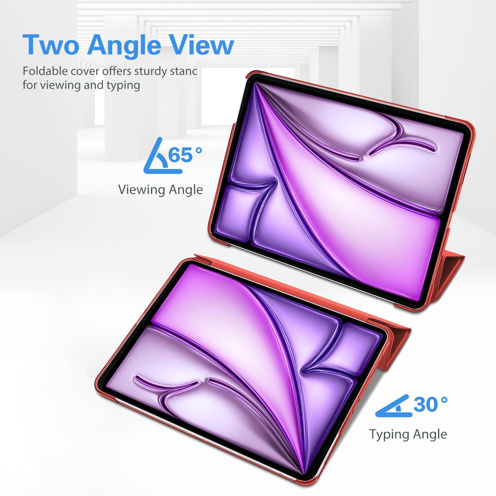 ProCase ProCase Smart Case for iPad Pro 12.9 2022 2021 2020 2018 Slim Stand Hard Back Shell Cover Red - View 5 of 9