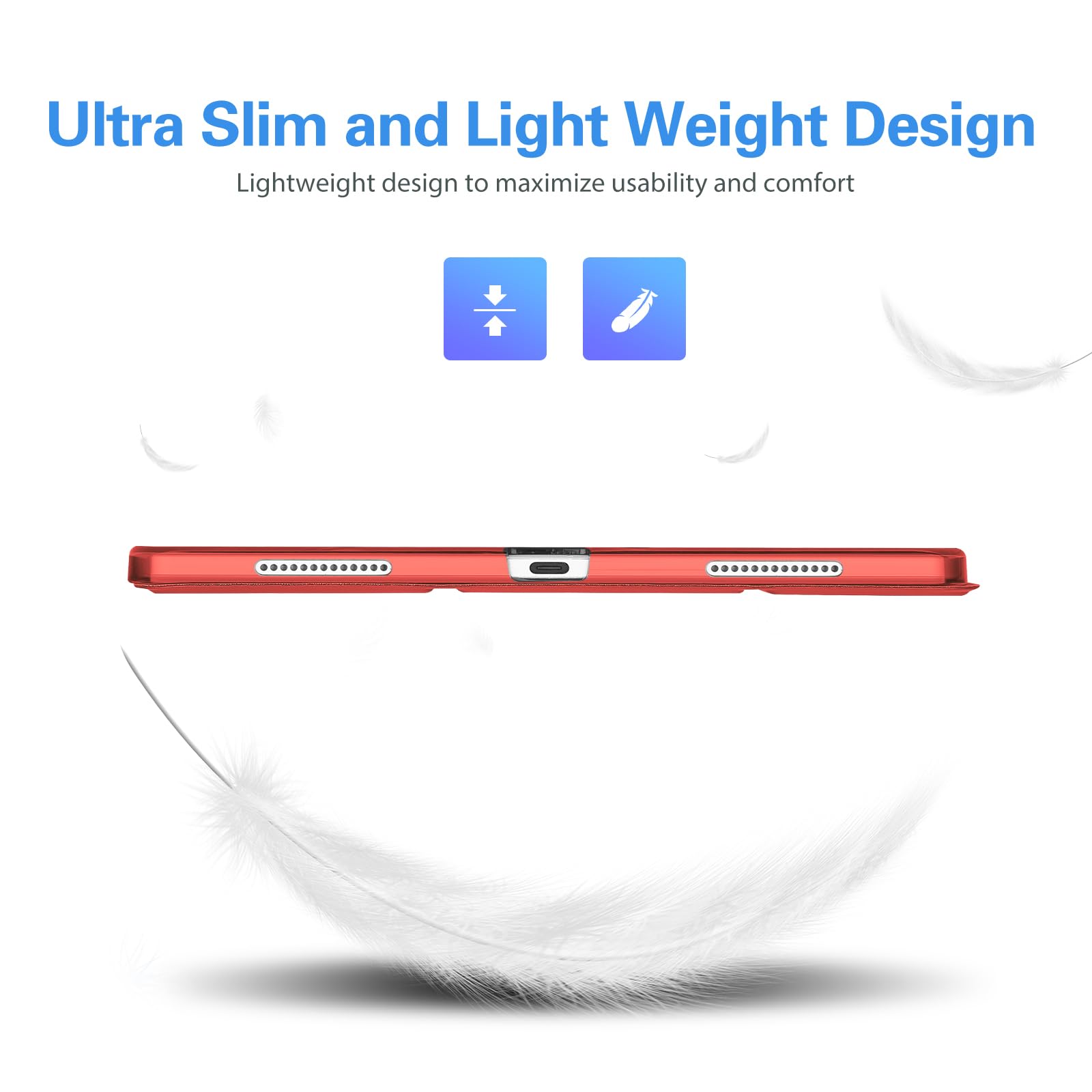 ProCase ProCase Smart Case for iPad Pro 12.9 2022 2021 2020 2018 Slim Stand Hard Back Shell Cover Red - View 8 of 9