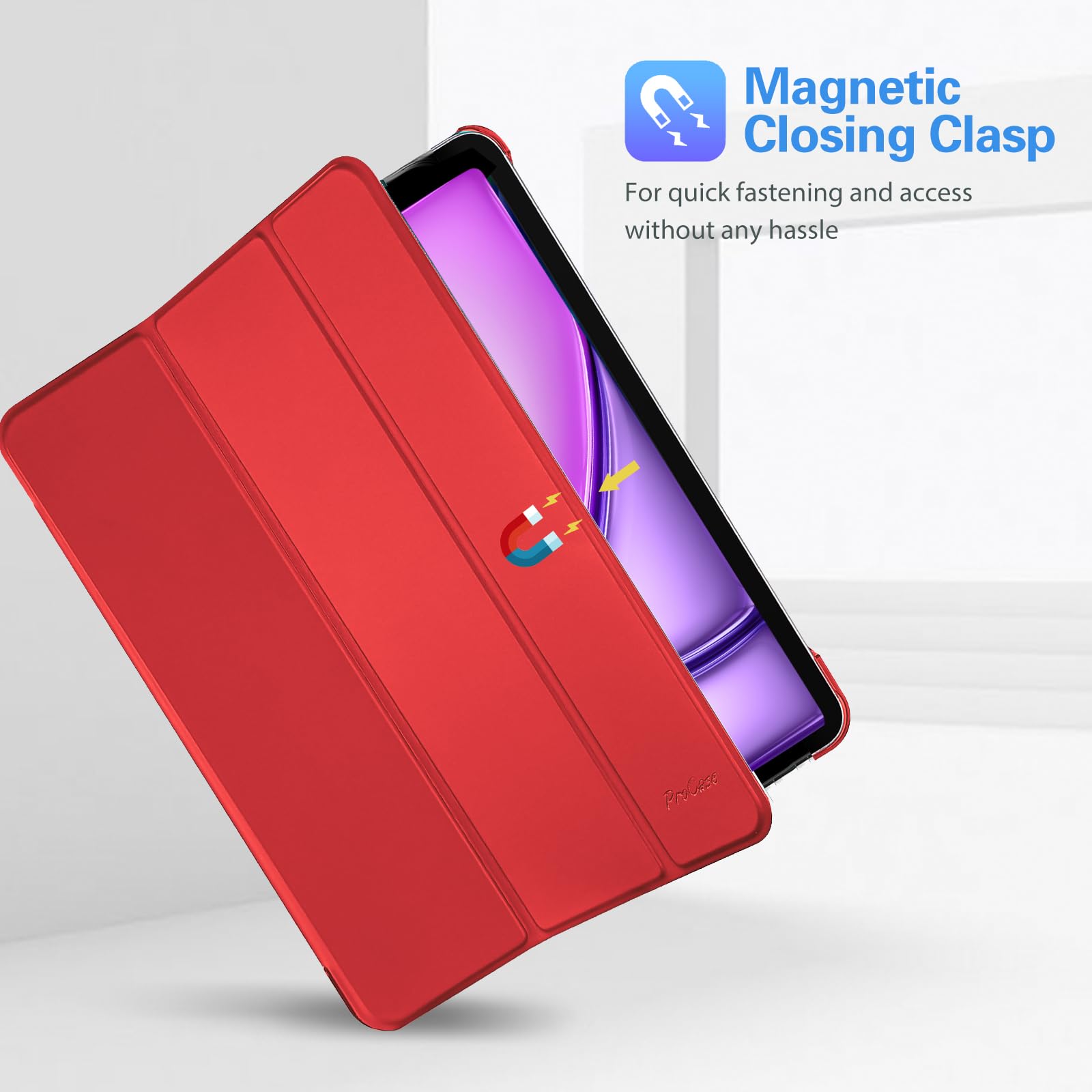 ProCase ProCase Smart Case for iPad Pro 12.9 2022 2021 2020 2018 Slim Stand Hard Back Shell Cover Red - View 9 of 9