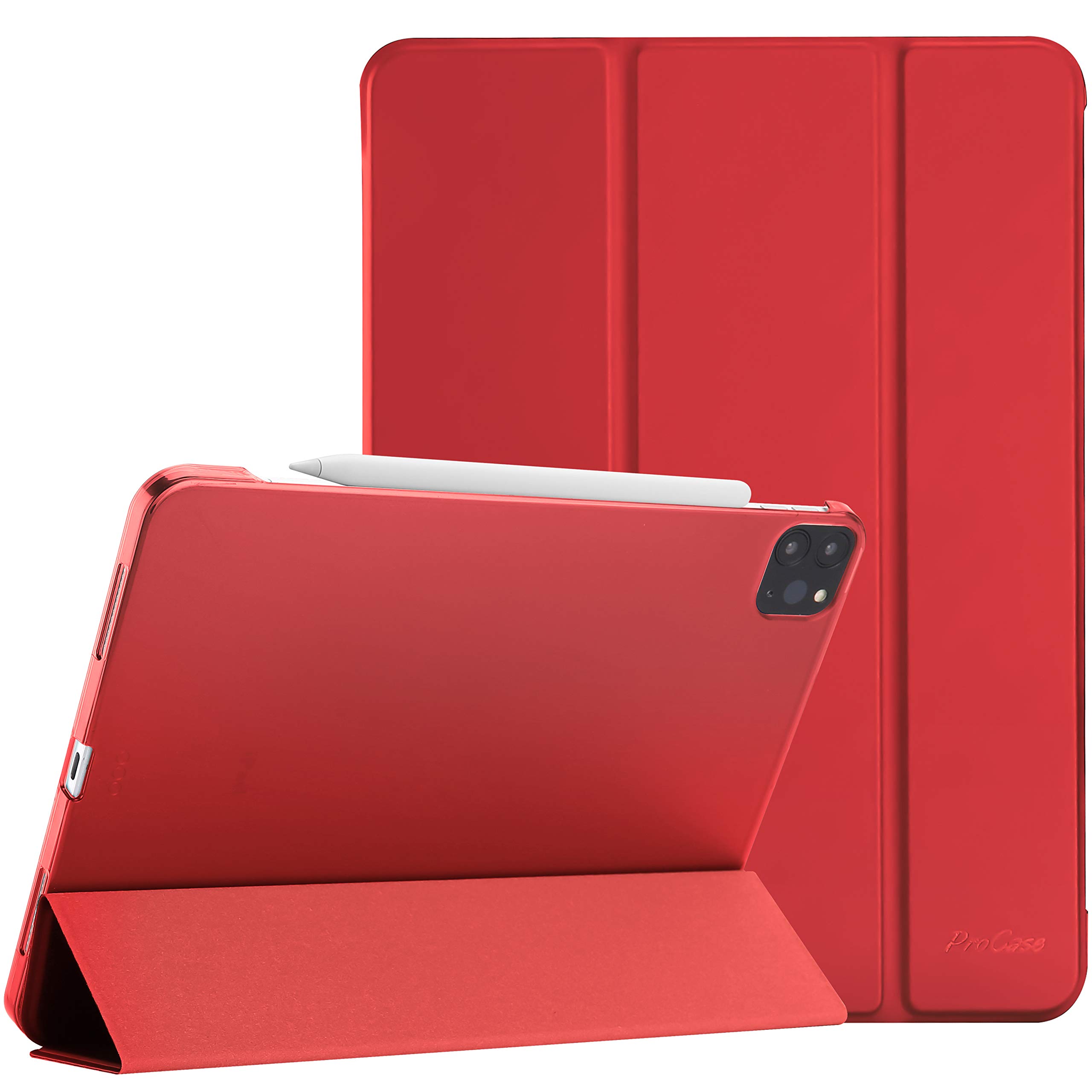 ProCase Smart Case for iPad Pro 12.9 2022 2021 2020 2018 Slim Stand Hard Back Shell Cover Red