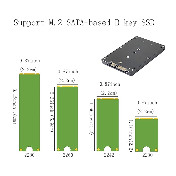 GINTOOYUN "GINTOOYUN M.2 to 2.5" SATA Enclosure Adapter - Supports 2230/2242/2260/2280 SSDs, Fast SATA III Converter" - View 6 of 6