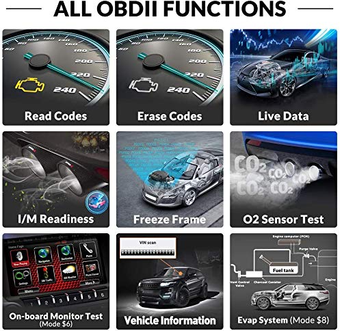 KINGBOLEN OBD2 Scanner,Code Reader Automotive Engine Light Check Scan Tool Checks O2 Sensor and EVAP Systems with Full OBD2 Functions,Supports Mode6 - View 2 of 9