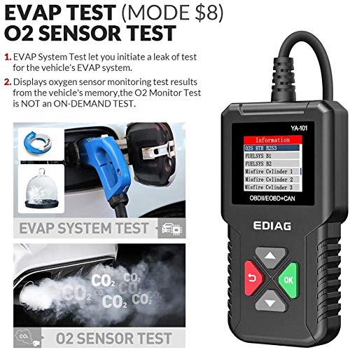 KINGBOLEN OBD2 Scanner,Code Reader Automotive Engine Light Check Scan Tool Checks O2 Sensor and EVAP Systems with Full OBD2 Functions,Supports Mode6 - View 5 of 9