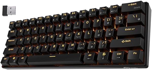 RK ROYAL KLUDGE RK ROYAL KLUDGE RK61 Wireless 60% Mechanical Keyboard - Hot-Swappable Red Switch, Bluetooth, Compact Gaming Design - View 2 of 10