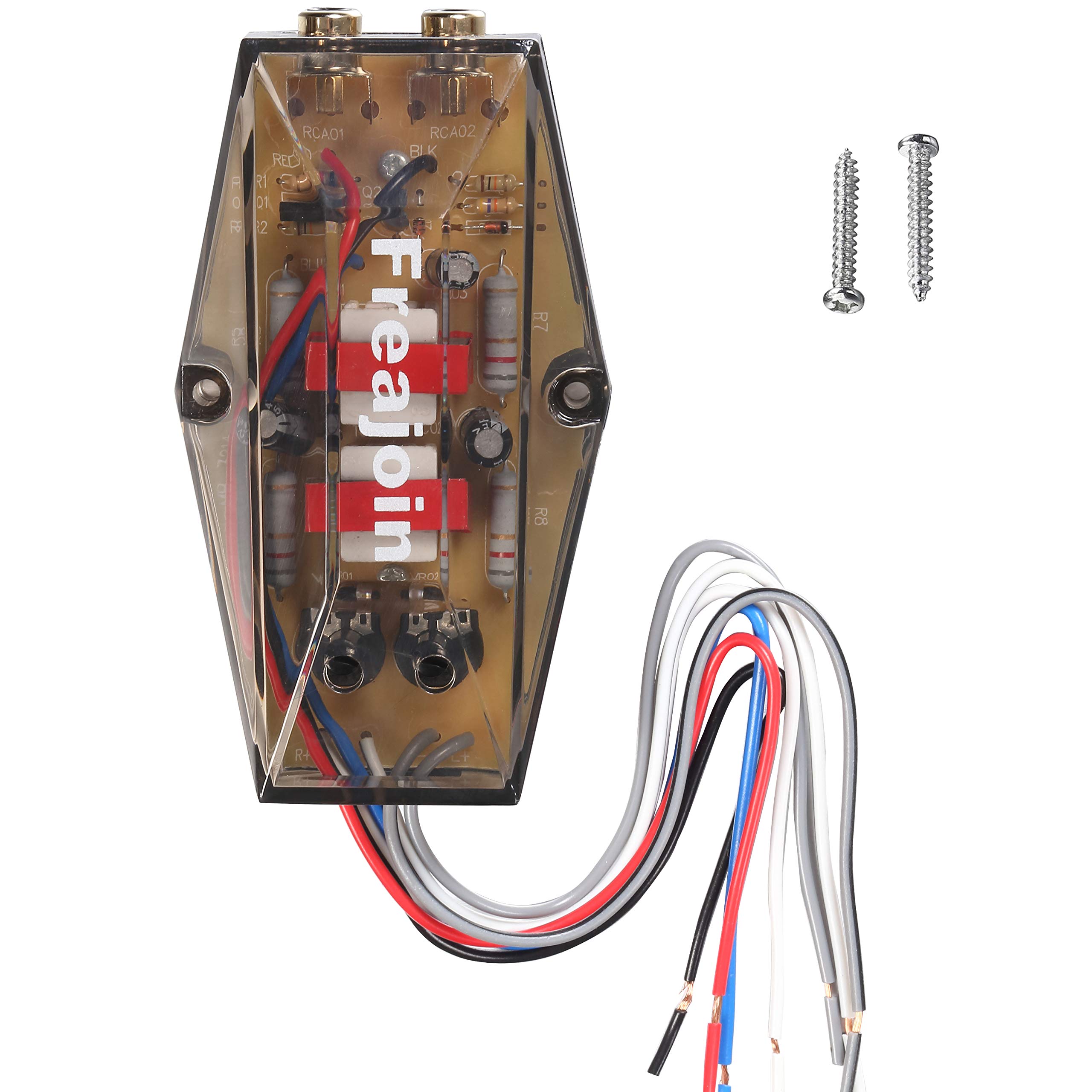 Freajoin 2 Channel High Low Level Converter Speaker Cable RCA Adapter with Remote Output for Enhanced Audio Experience - View 2 of 6