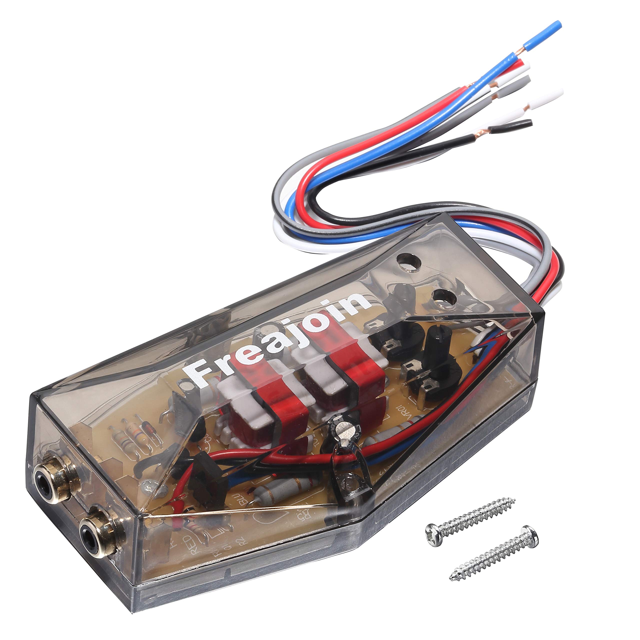 Freajoin 2 Channel High Low Level Converter Speaker Cable RCA Adapter with Remote Output for Enhanced Audio Experience