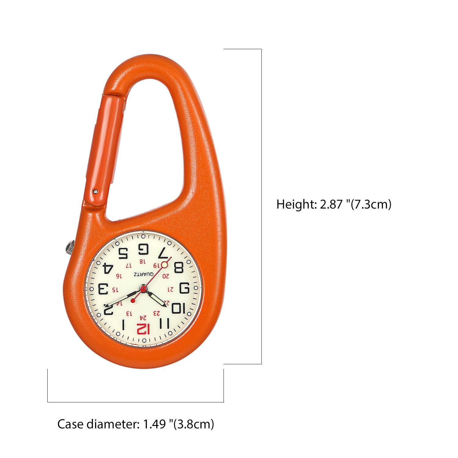 JewelryWe Clip-on Quartz Luminous Backpack Watch for Men and Women Ideal for Outdoor Climbing and Adventure Activities - View 3 of 8