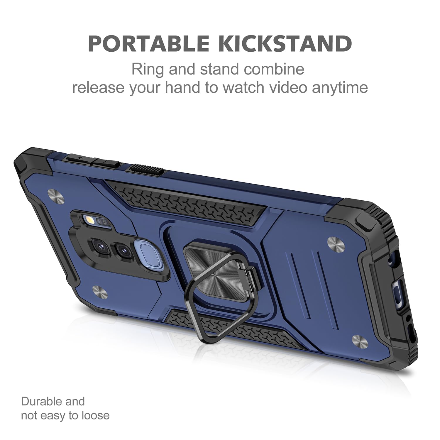 Fucozan Military Grade Shockproof Case for Samsung Galaxy S9 Plus with Kickstand and Magnetic Car Mount Heavy Duty Protection Blue - View 3 of 8