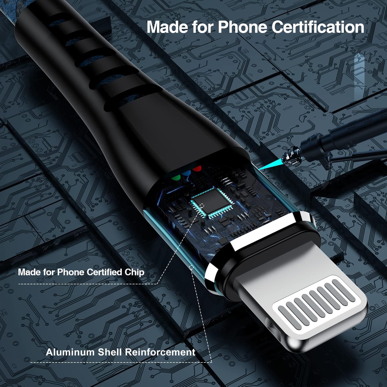 Essri Essri 2Pack 6FT iPhone Charger Cord Nylon Braided USB Charging Cable Compatible with iPhone 14 13 12 11 X XS XR 15 Pad Blue - View 2 of 7